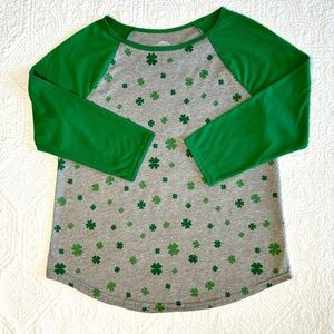 St. Patrick's Day Raglan Shirt - Gray & Green
